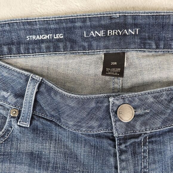 Lane Bryant Jeans Womens 20R Distressed Straight Leg High Rise Stretch Denim - Picture 4 of 11